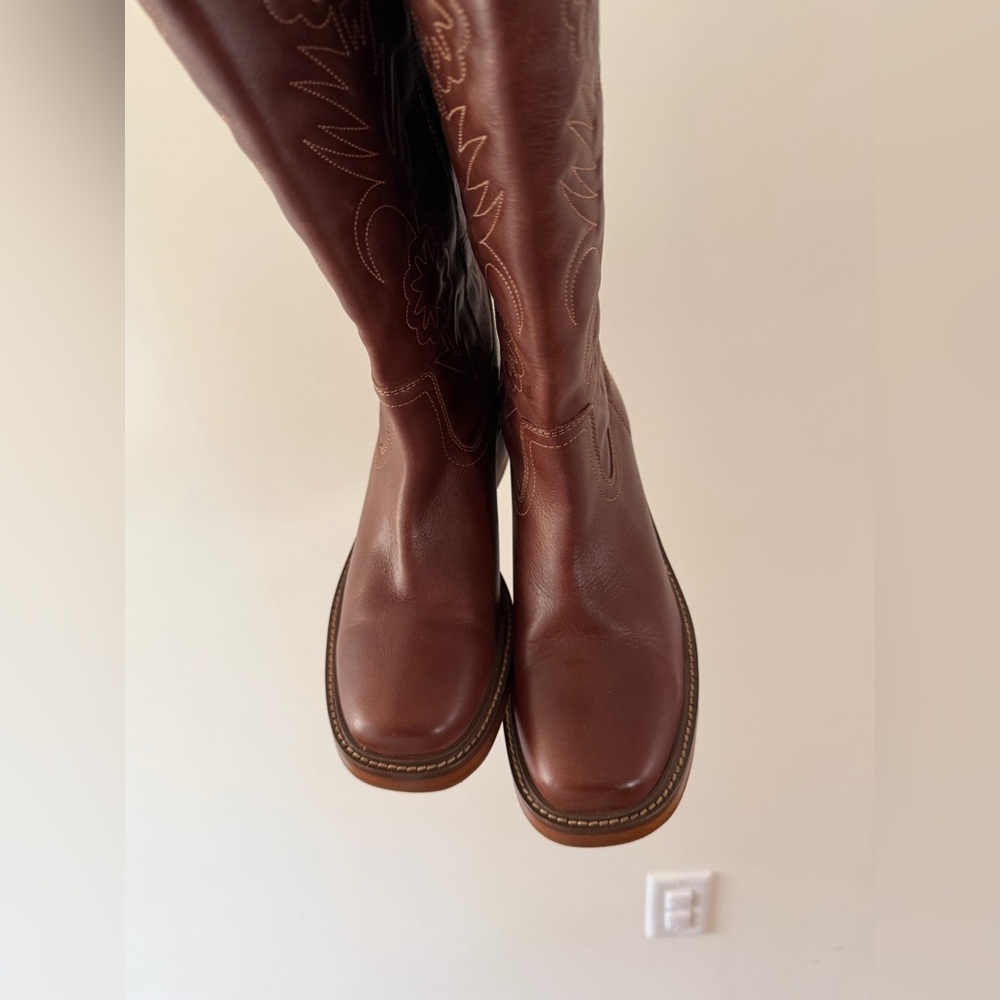 Free People x FRYE Kate Deco Stich Boots, Brown, NWOT, size 8B - Picture 7 of 9